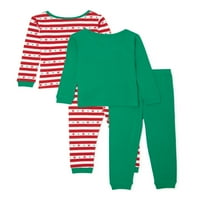 Minnie Mouse Noel Tatili Yürüyor Boys Uzun Kollu Snug Fit Pamuk Pijama, Set