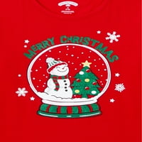 Tatil Zamanı Kızlar Noel Uzun Kollu Grafikli Tişört ve Tül Etek Kıyafet Seti, 2 Parça, 4-18 Beden