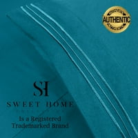 Sweet Home Collection Serisi Çarşaflar - Ekstra Yumuşak Mikrofiber Derin Cep Çarşaf Seti - Deniz Mavisi, İkiz XL