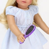 Sophia'nın Oyuncak Bebek Büyüklüğünde Parıltılı Peruk Saç Fırçası, Hava Yastığı ve Plastik Uçlu Kıllı, Mor