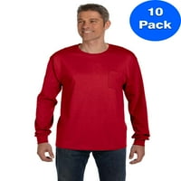 Erkek Etiketsiz ComfortSoft Uzun Kollu Cepli Tişört