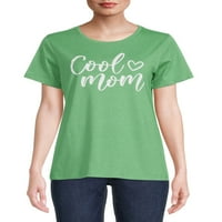 Positivitees kadın Serin Kalp Anne Grafik T-Shirt