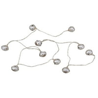 10-Count sıcak beyaz LED gümüş Noel çanları peri ışıkları 5.5 'bakır tel