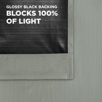 Akıllı perdeler Kelsey ışık sıfır% 100 pencere karartma panelleri, 2'li paket, Gümüş