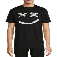Amerikan dikiş erkek pamuk gülen yüz grafik T-Shirt, boyutları S-2XL