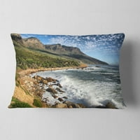 Designart Güzel Güney Afrika Deniz Kıyısı - Deniz Kıyısı Atma Yastığı - 12x20