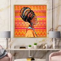 Designart 'Türbanlı Afrikalı Amerikalı Kadın Portresi I' Modern Çerçeveli Tuval Duvar Sanatı Baskı