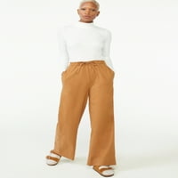 Serbest Montajlı Kadın Geniş Bacaklı Pull-On Pantolon