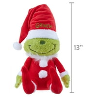 Dr Seuss'un Noel'i Çalan Grinch, Grinch Santa 12 Uzun Cüce Peluş, Yeşil