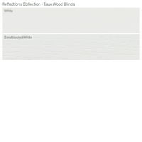 Özel Yansımalar Koleksiyonu, 2 Akülü Fau Ahşap Jaluzi, Kumlanmış Beyaz, 3 8 Genişlik 72 Uzunluk