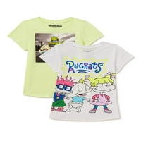 Nickelodeon Rugrats Girls Grafik Tişörtler, 2'li Paket, 4-16 Beden