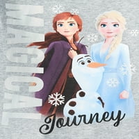Disney Dondurulmuş Elsa ve Anna Grafik Hi-Lo uzun kollu tişört