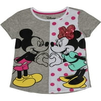 Disney Minnie Mouse ve Mickey Mouse Aşk Her Zaman Pullu grafikli tişört