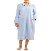 Gizli hazineler kadın ve kadın artı geleneksel uzun kollu ön Zip pijama bornoz