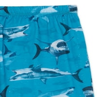 Komar Çocuk Boys 4'lü Köpekbalığı' Kısa Kollu, Şortlu Uzun Pantolon, 3'lü Pijama Takımı
