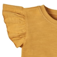 Modern Anlar Gerber Bebek ve Yürümeye Başlayan Kız T-Shirt Çarpıntı Kollu, 2'li Paket, 12M-5T