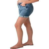 Gümüş Jeans A.Ş. Kadın Emin Şey Yüksek Rise Uzun Şort, Bel Boyutları 24-36