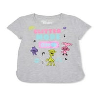 Dreamworks Trolls Haşhaş Özel Kızlar 4-Pullu Grafikli tişört