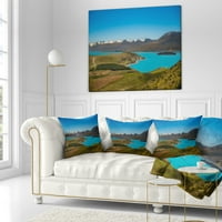 Designart Yeni Zelanda'nın Fantastik Sakin Manzarası - Manzara Baskılı Kırlent - 16x16