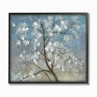 Stupell Industries Çiçek Ağacı Blooms Mavi Boyama Çerçeveli Duvar Sanatı Ana Hat Stüdyosu tarafından
