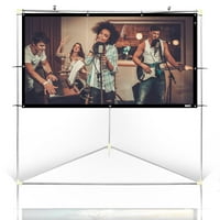 Pyle 84 Açık Taşınabilir Mat Beyaz Tiyatro TV Projektör Ekranı W Üçgen Stand, 1. Full HD